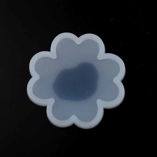 Immagine di Silicone Muffa della Resina per Gioielli Rendendo Fiore Bianco 66mm x 66mm, 2 Pz