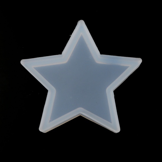 Immagine di Silicone Muffa della Resina per Gioielli Rendendo Stella a Cinque Punte Bianco 70mm x 70mm, 2 Pz