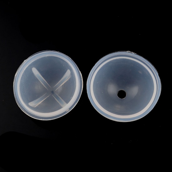 Immagine di Silicone Muffa della Resina per Gioielli Rendendo Tondo Bianco 48mm x 44mm, 1 Pz