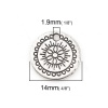 Picture of Zinc Based Alloy Charms Round Antique Silver Carved 14mm( 4/8") Dia, 50 PCs