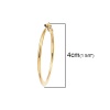 Picture of 316 Stainless Steel Hoop Earrings Gold Plated Round 40mm(1 5/8") Dia., Post/ Wire Size: (20 gauge), 1 Pair”