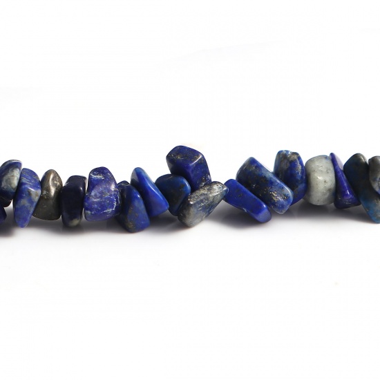 Immagine di Lapis ( Sintetico ) Perline Irregolare Turchino Come 11mm x 4mm, Foro: Circa 0.7mm, 85cm Lunghezza, 1 Filo (Circa 320 Pz/Treccia)