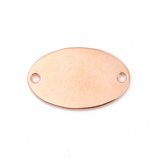 Immagine di Lega di Zinco Connettore Accessori Ovale Oro Rosa 30mm x 20mm - 29mm x 19mm, 20 Pz