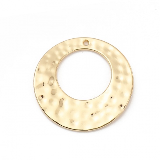 Picture of Zinc Based Alloy Pendants Circle Ring Gold Plated 32mm(1 2/8") Dia, 10 PCs