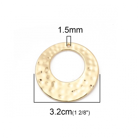 Picture of Zinc Based Alloy Pendants Circle Ring Gold Plated 32mm(1 2/8") Dia, 10 PCs