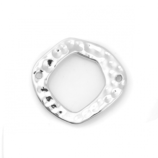 Immagine di Lega di Zinco Connettore Accessori Irregolare Tono Argento 27mm x 26mm, 10 Pz