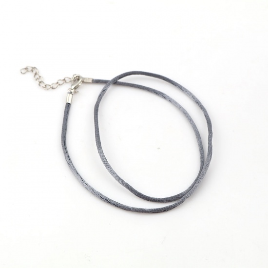 Изображение Полиэстер Плетеные Шнуровое Ожерелье - Шнур Серый 48.5см длина, 10 ШТ