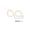 Picture of Zinc Based Alloy Ear Post Stud Earrings Findings C Shape Matt Gold 24mm x 20mm, Post/ Wire Size: (20 gauge), 10 PCs