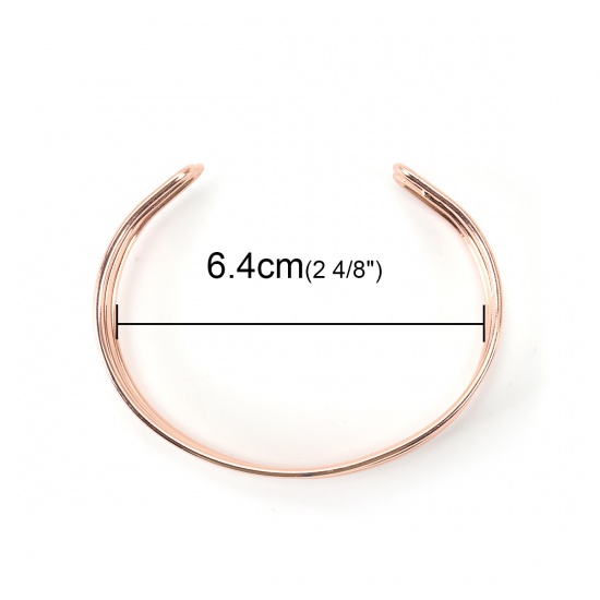Immagine di Lega di Ferro Aprire Braccialetti Arco Oro Rosa lunghezza: 16.5cm, 2 Pz