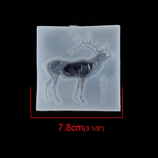 Immagine di Silicone Muffa della Resina per Gioielli Rendendo Rettangolo Bianco Renna 78mm x 75mm, 1 Pz