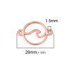 Picture of Zinc Based Alloy Connectors Round Rose Gold Wave 28mm x 20mm, 20 PCs