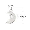 Picture of Brass Charms Half Moon 18K Real Platinum Plated Star 12mm( 4/8") x 8mm( 3/8"), 3 PCs