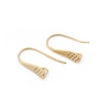 Picture of Brass Ear Wire Hooks Earring Findings 18K Real Gold Plated W/ Loop 17mm( 5/8") x 10mm( 3/8"), Post/ Wire Size: (21 gauge), 4 PCs