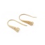 Immagine di Ottone Ganci per Orecchini 18K Vero Oro Placcato W/ Loop 17mm x 10mm, Dimensione di Posta / Cavo: (21 misura), 4 Pz
