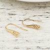 Picture of Brass Ear Wire Hooks Earring Findings 18K Real Gold Plated W/ Loop 17mm( 5/8") x 10mm( 3/8"), Post/ Wire Size: (21 gauge), 4 PCs
