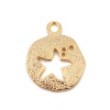 Image de Breloques en Laiton Rond Plaqué Or Véritable 18K Etoile de Mer Amas Stellaire 14mm x 11mm, 5 Pcs
