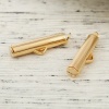 Picture of Copper Cord End Caps Cylinder 18K Real Gold Plated (Fits 3mm Cord) 20mm( 6/8") x 6mm( 2/8"), 5 PCs