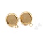 Immagine di Ottone Basi per Cabochon Orecchini a Perno Tondo 18K Vero Oro Placcato (Adatto 8mm) 13mm x 10mm, Dimensione di Posta / Cavo: (20 misura), 4 Pz