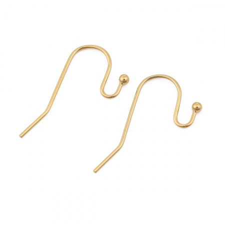 Ottone Ganci per Orecchini 18K Vero Oro Placcato 21mm x 11mm, Dimensione di Posta / Cavo: (21 misura), 20 Pz