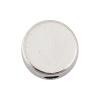 Picture of Brass Beads For DIY Jewelry Making Real Platinum Plated Round About 7mm Dia., Hole: Approx 1.7mm, 5 PCs