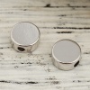 Picture of Brass Beads For DIY Jewelry Making Real Platinum Plated Round About 7mm Dia., Hole: Approx 1.7mm, 5 PCs
