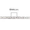 Picture of 304 Stainless Steel Link Chain Necklace Oval Silver Tone 50cm(19 5/8") long, Chain Size: 6x2mm( 2/8" x 1/8"), 3 PCs
