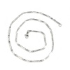 Image de Colliers en 304 Acier Inoxydable Chaîne Maille Figaro 3/1 Ovale Argent Mat 45.5cm Long, Taille de chaîne: 10x3mm 6x3mm, 3 Pcs
