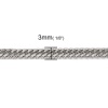 304ステンレス鋼 喜平チェーン ネックレス シルバートーン ツイスト 60cm長さ、 チェーンサイズ: 3x3mm、 1 本 の画像