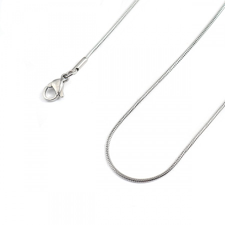 Immagine di Collana All'Ingrosso, Catena di Serpente Tono Argento 304 Acciaio Inossidabile, Unisex Minimalista Regalo Gioielli Per Rivenditore, 45.5cm Lunghezza, Dimensione della Catena: 1.2mm, 2 Pz