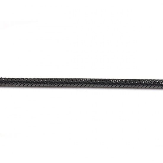 Picture of 1 Piece Vacuum Plating 304 Stainless Steel Snake Chain Necklace For DIY Jewelry Making Black 45cm(17 6/8") long, Chain Size: 1.2mm