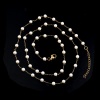 Image de 1 Pièce Colliers en 304 Acier Inoxydable Placage sous Vide Chaînes Doré Blanc Perle Imitation Acrylique 74cm long, Taille de Chaîne: 5mm
