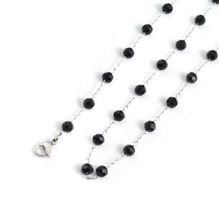 304 Acero Inoxidable Otras Cadenas Collares Tono de Plata Facetas 74cm longitud, Cadena: 5mm, 1 Unidad