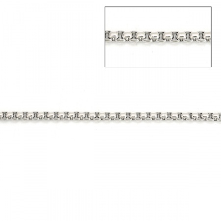 Bild von 10 Meter Edelstahl Venezianerkette Für handgefertigte Schmuckherstellung Silberfarbe 2.5x2.5mm