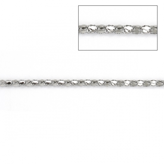 Picture of Stainless Steel Lantern Chain Silver Tone 2mm( 1/8"), 10 M