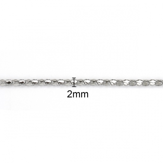 Picture of Stainless Steel Lantern Chain Silver Tone 2mm( 1/8"), 10 M
