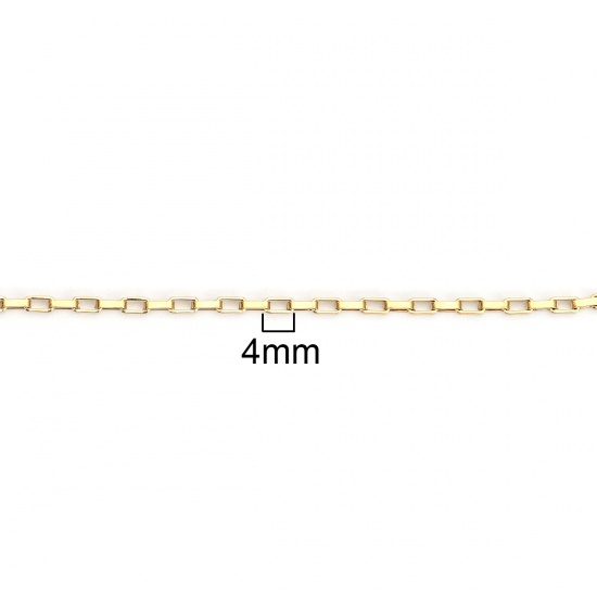 Bild von Edelstahl Venezianerkette Halskette Vergoldet 60.5cm lang, Kettengröße: 4x2mm, 1 Strang