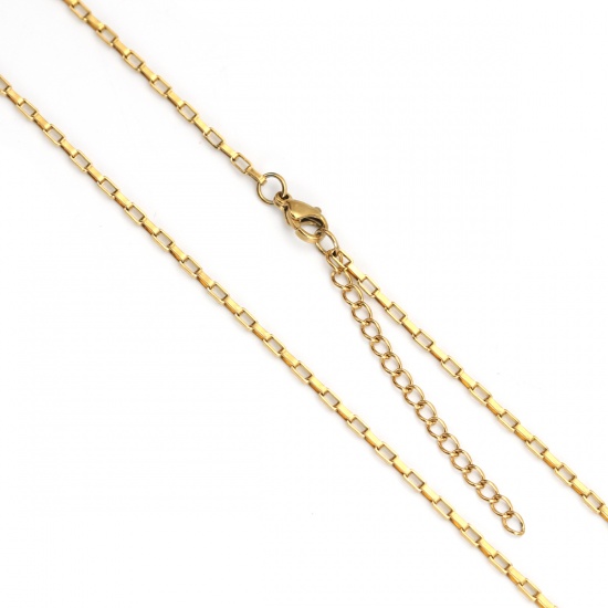 Bild von Edelstahl Venezianerkette Halskette Vergoldet 60.5cm lang, Kettengröße: 4x2mm, 1 Strang
