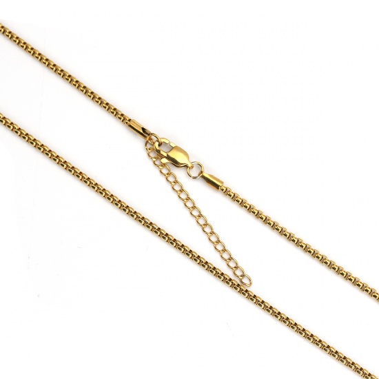 Bild von Edelstahl Venezianerkette Halskette Vergoldet 61cm lang, Kettengröße: 2.5x2.5mm, 1 Strang