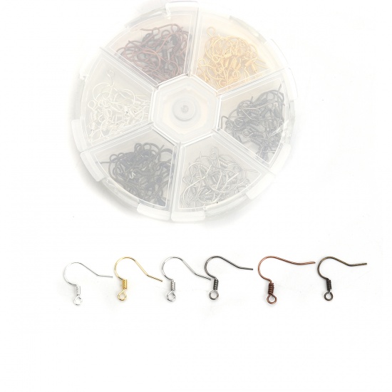 Picture of Copper Ear Wire Hooks Earring Findings Mixed 18mm x 16mm, 1 Box (Approx 120 PCs/Box)