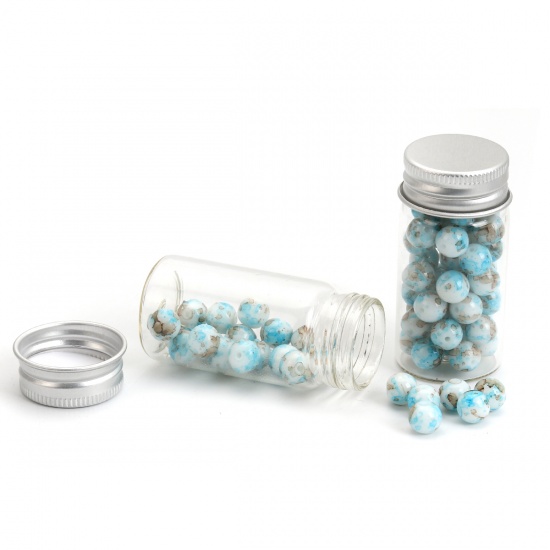 Picture of Glass Bottles Jewelry Vials Aluminum Stoppers Transparent (Capacity: Approx 30ml) 62mm x 30mm, 6 PCs
