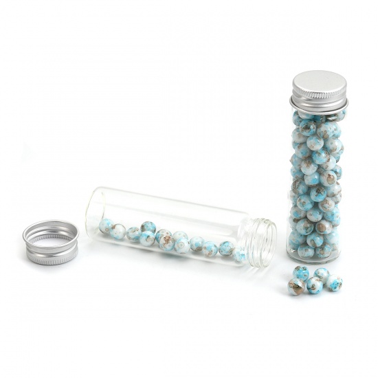 Picture of Glass Bottles Jewelry Vials Aluminum Stoppers Transparent (Capacity: Approx 52ml) 10cm x 3cm, 4 PCs
