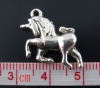 Picture of Zinc Metal Alloy Charm Pendants Horse Antique Silver Color 23mm( 7/8") x 16mm( 5/8"), 20 PCs