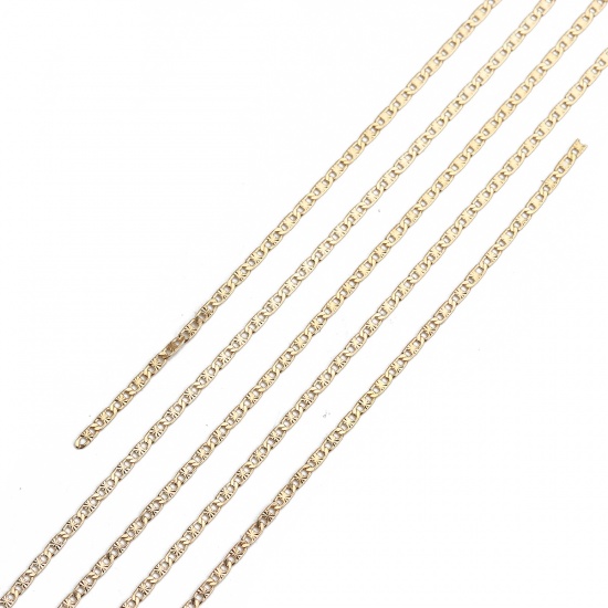 Picture of Brass DE Gaulle Chain Findings KC Gold Plated 4.5x1.8mm( 1/8" x 1/8"), 3 M                                                                                                                                                                                    