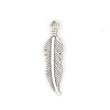 Picture of Zinc Based Alloy Charms Feather Antique Silver 27mm(1 1/8") x 7mm( 2/8"), 50 PCs