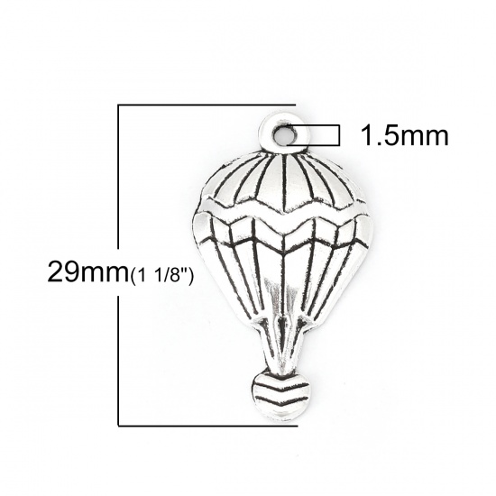 Picture of Zinc Based Alloy Charms Fire Balloon Antique Silver 29mm(1 1/8") x 17mm( 5/8"), 30 PCs