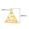Bild von Zinklegierung Offene Lünette Anhänger für Harz Vergoldet Dreieck Geometrisch 24mm x 24mm, 5 Stück