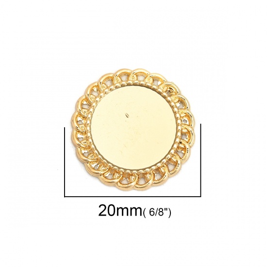 Immagine di Lega di Zinco Cabochon per Abbellimento Tondo Oro Placcato Basi per Cabochon (Adatto 14mm) 20mm Dia, 10 Pz
