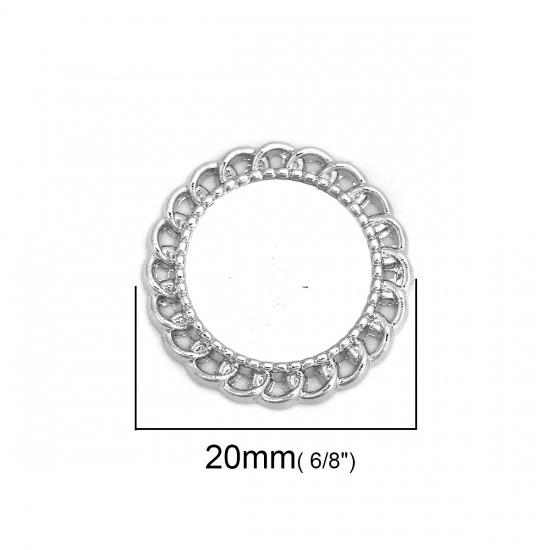 Immagine di Lega di Zinco Cabochon per Abbellimento Tondo Tono Argento Basi per Cabochon (Adatto 14mm) 20mm Dia, 10 Pz