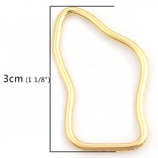 Picture of Zinc Based Alloy Connectors Irregular Gold Plated 30mm x 20mm, 10 PCs