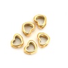 Immagine di Acciaio Inossidabile Colata Perline Cuore Oro Placcato 11mm x 10mm, Buco: Circa 5.2mm, 1 Pz